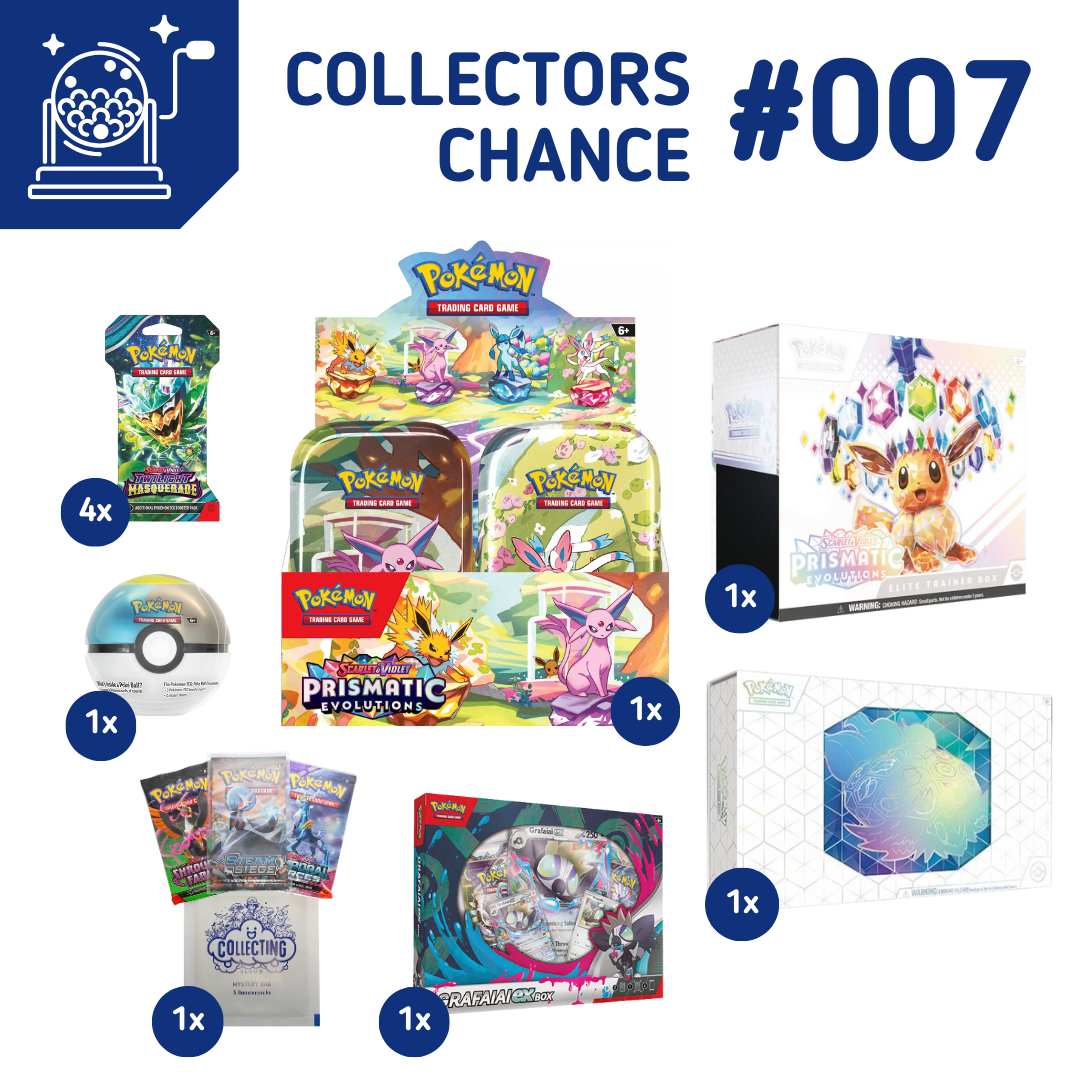 Collector's Chance #007 Pokémon Prismatic Evolutions Mini Tin Display