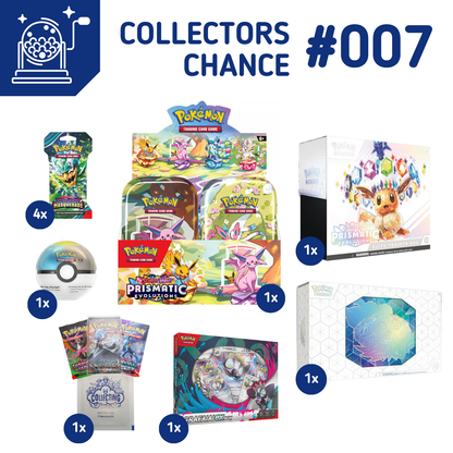 Collector's Chance #007 Pokémon Prismatic Evolutions Mini Tin Display