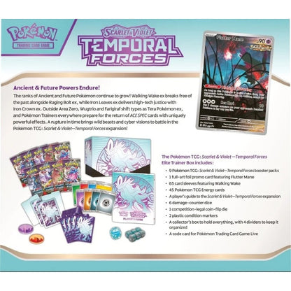 Pokémon Scarlet & Violet Temporal Forces Elite Trainer Box Walking Wake Back