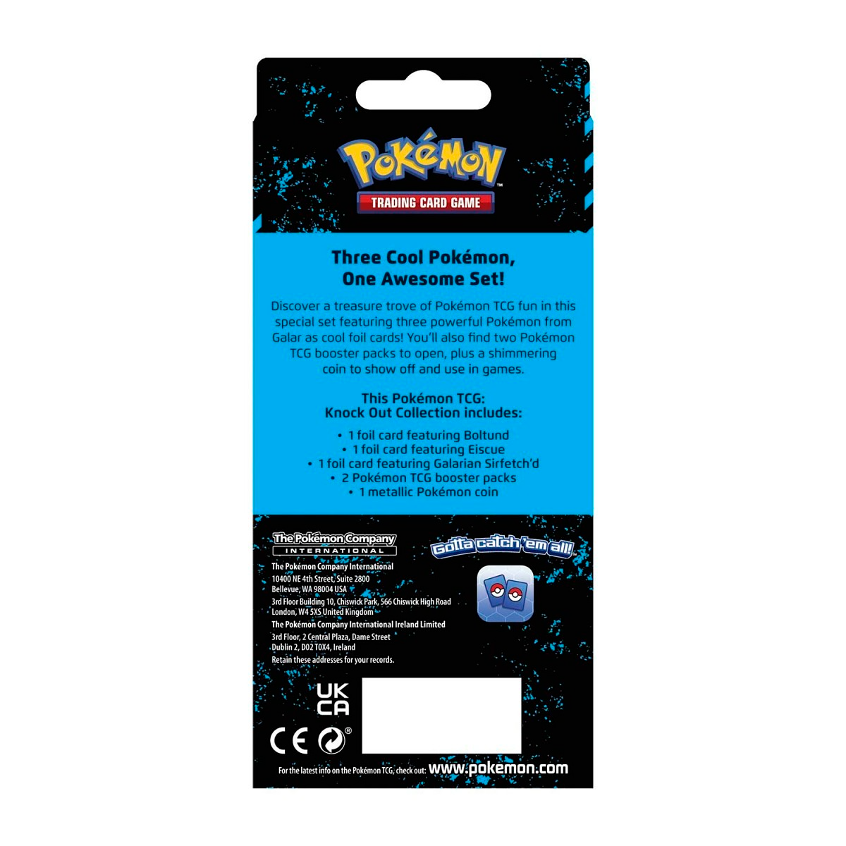 Pokémon Sword & Shield Knock Out Collection (Boltund, Eiscue, Sirfetch'd) Back