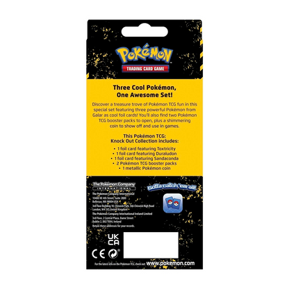 Pokémon Sword & Shield Knock Out Collection (Toxtricity, Duraludon, Sandaconda) Back