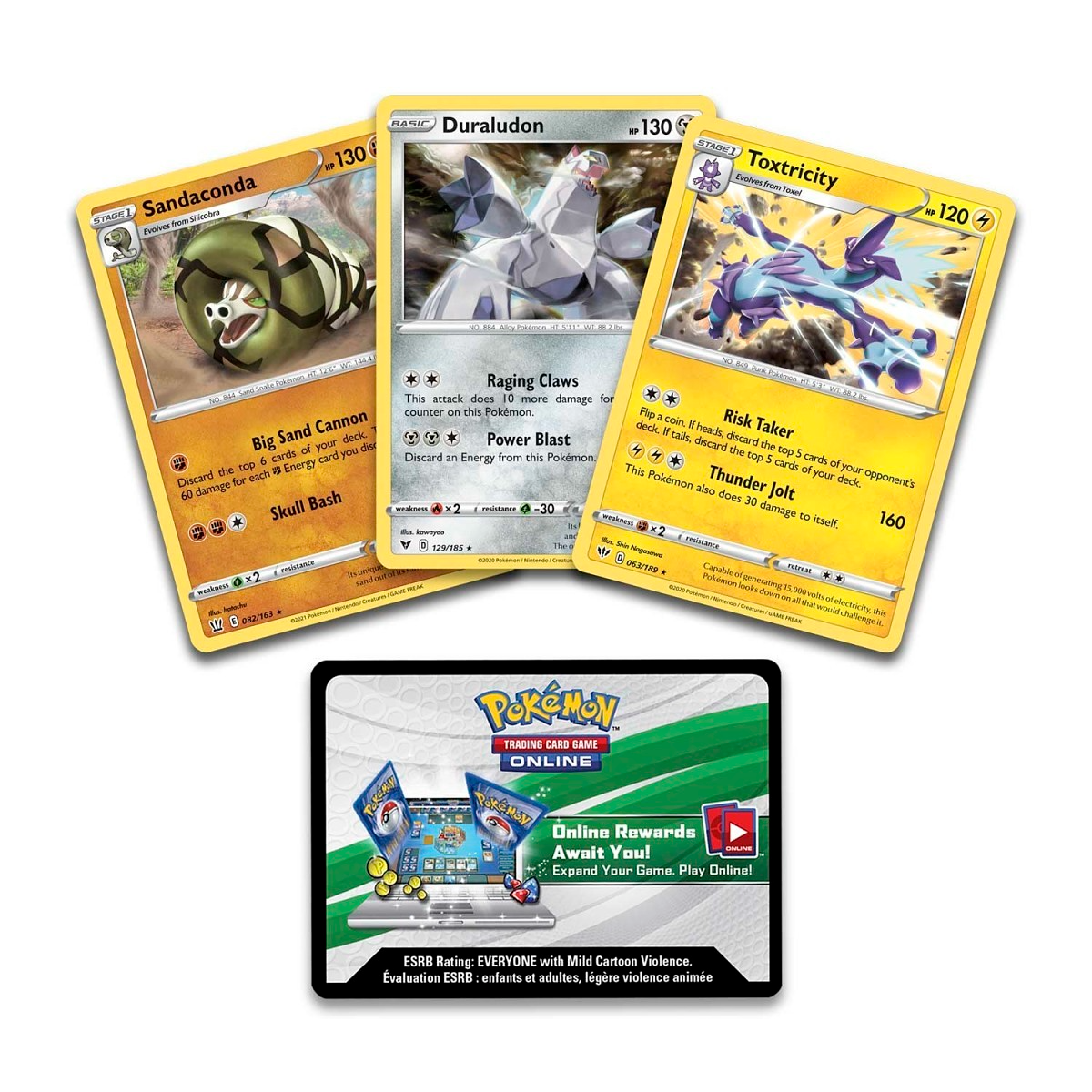 Pokémon Sword & Shield Knock Out Collection (Toxtricity, Duraludon, Sandaconda) Content
