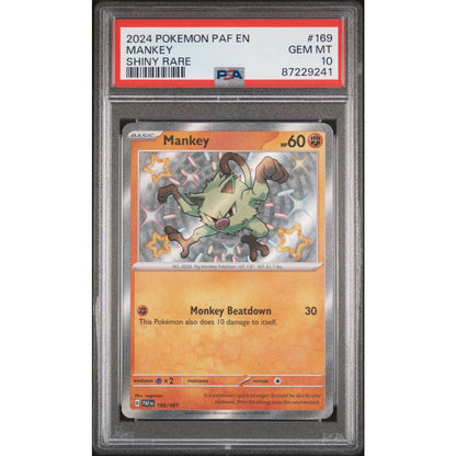 Pokémon - PSA 10 Gem Mint - Mankey (PAF 169/091) (EN)