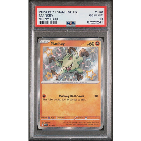 Pokémon - PSA 10 Gem Mint - Mankey (PAF 169/091) (EN)